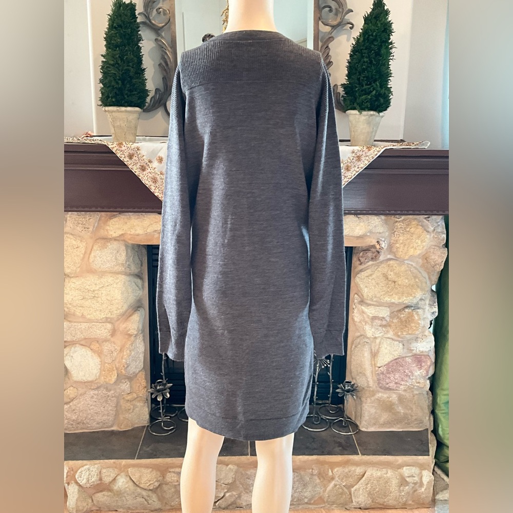 ALL SAINTS Gray Tricot V-Neck Sweater Dress S - Picture 5 of 12